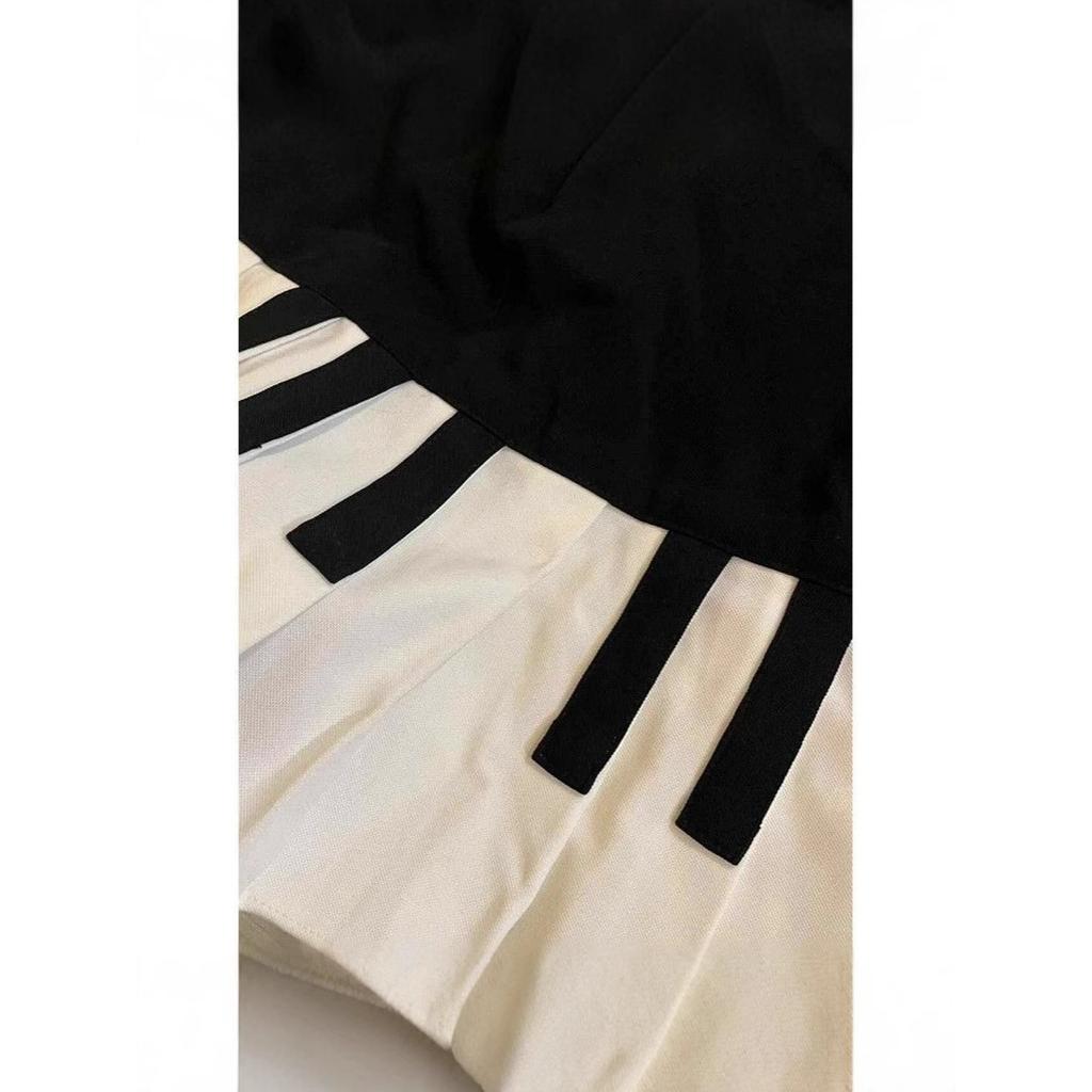 Retro black and white piano new sense art skirt summer new small versatile short skirt