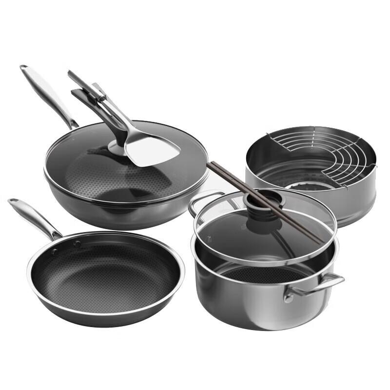 DStt Stainless Steel Honeycomb Titanium Cookware Set