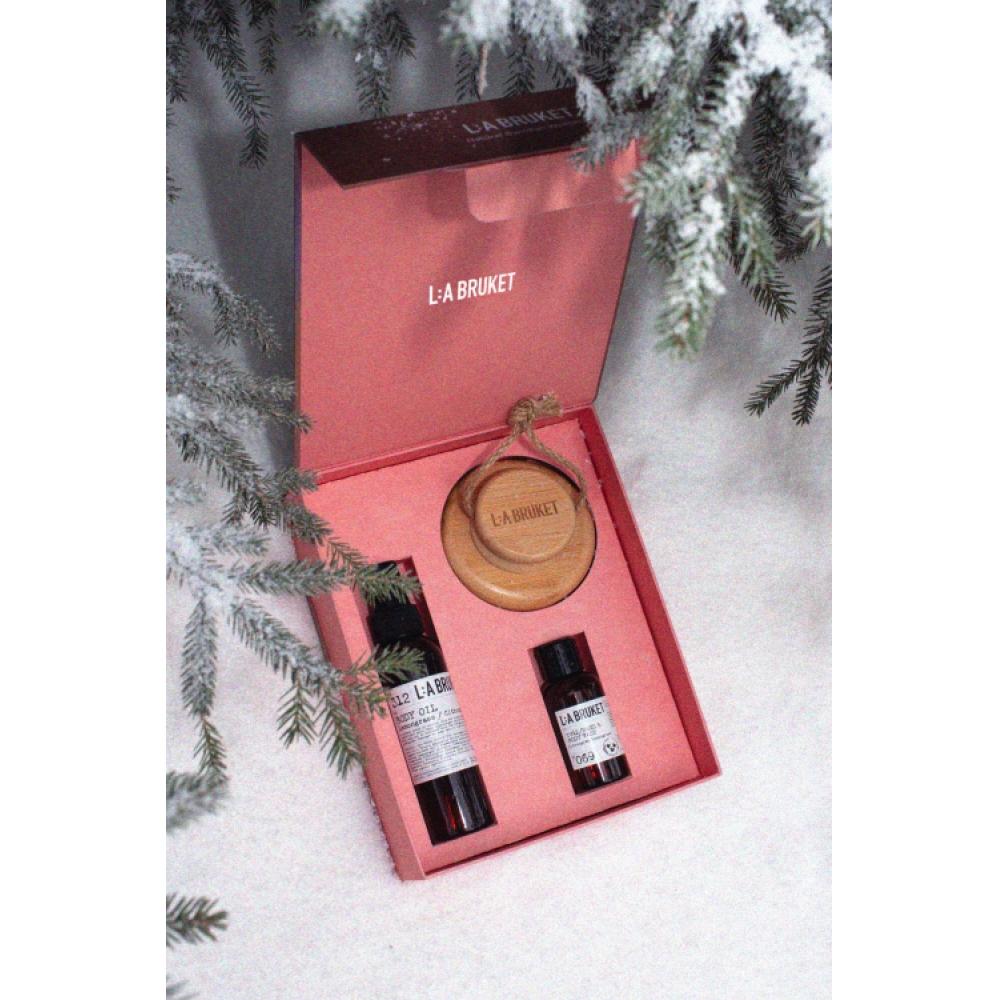 La Bruket Body Oil + Brush Set Lemongrass