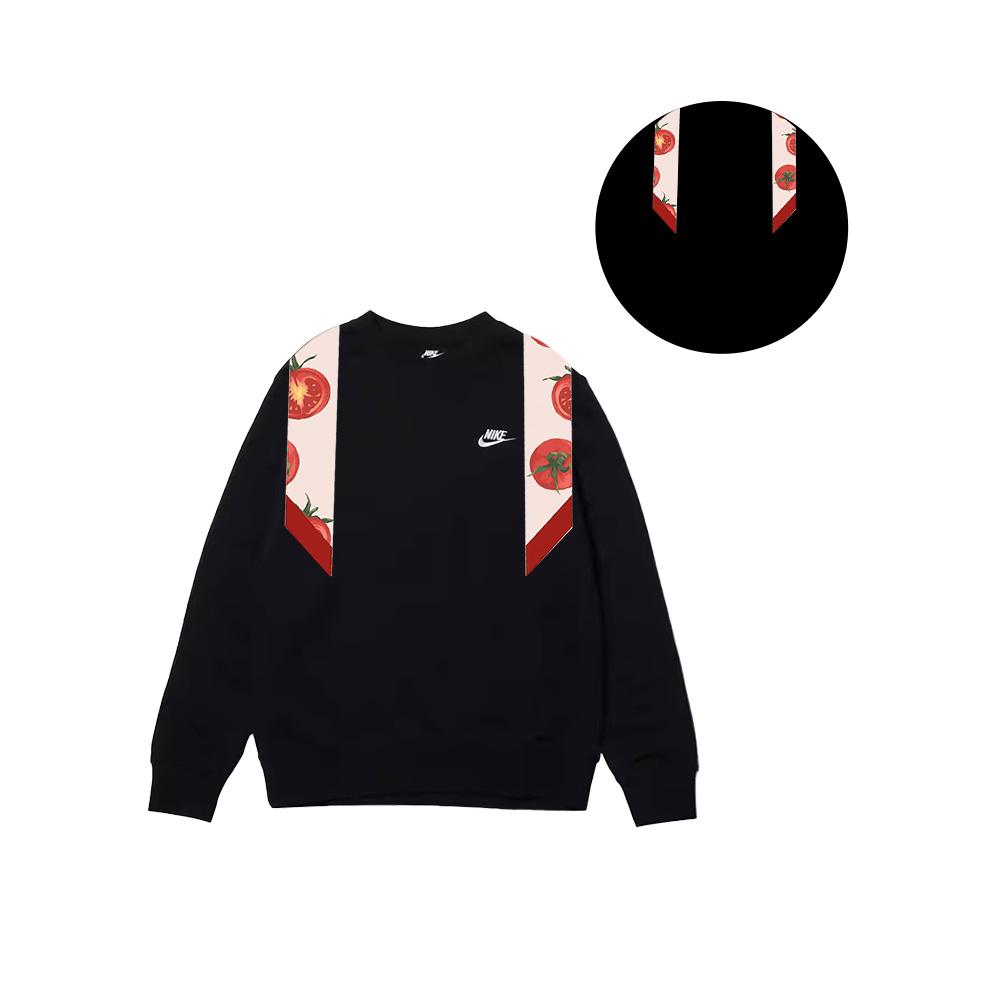 Nike Customizable  Trendy Fashion Original Design Warm Versatile Letter Logo Crewneck Sweatshirt Unisex Sweatshirt Black BV2667-010(TEAM702-C12)