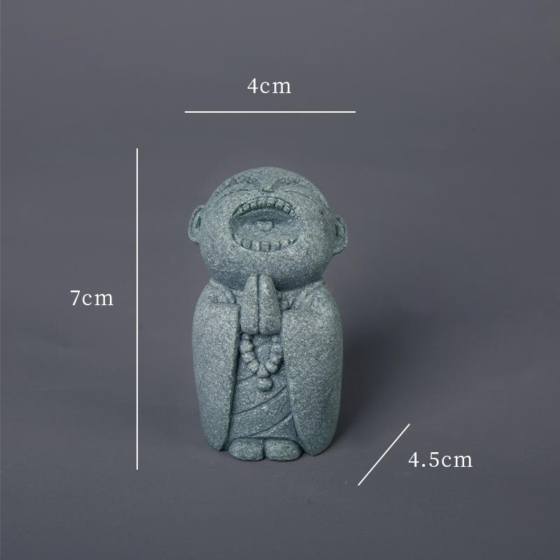 Statue Miniature Durable Exquise Mignonne Petite Figurine de Moines Ornement de Jardin Zen Fait Main Décor d'Aquarium