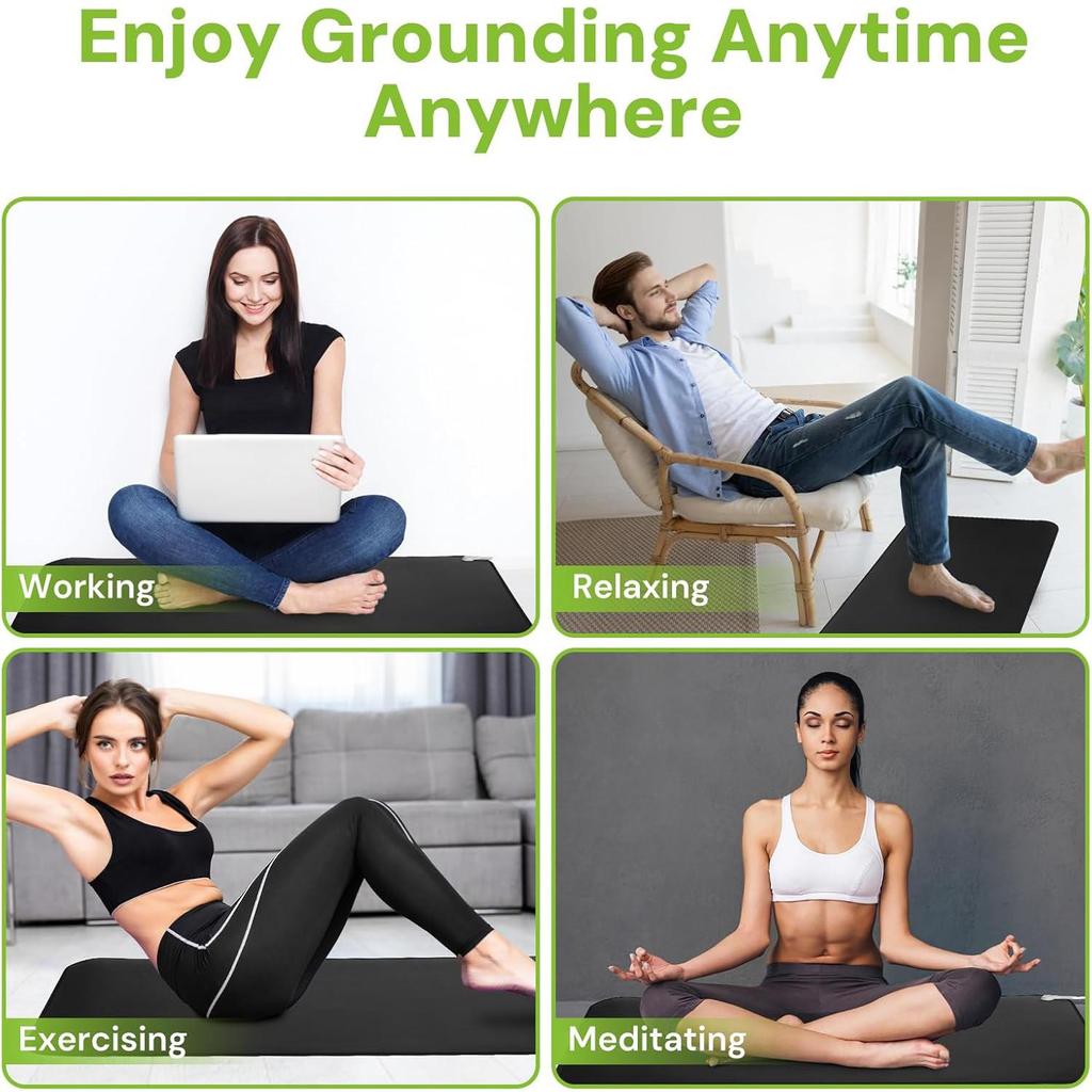 35.4"x23.6" Grounding Mat Conductive Pad Home Use Connect To Earth's Natural Surface Indoors