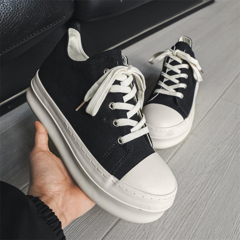 2025 New Men's Lace-Up Sneakers Casual Shoes Thick Sole Comfortable Walking Shoes Male Athletic Skate Footwear
