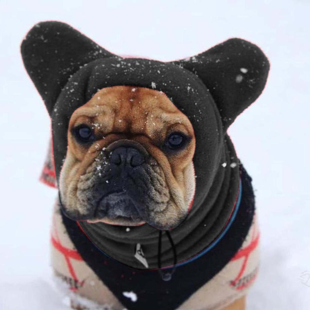 1Pcs Soft Dogs Fleece Hat Neck Warm Pet Headwear Dog Warmer Ears Hoodie Caps Pet Headgear Pet Supplies French Dogs Winter Hats