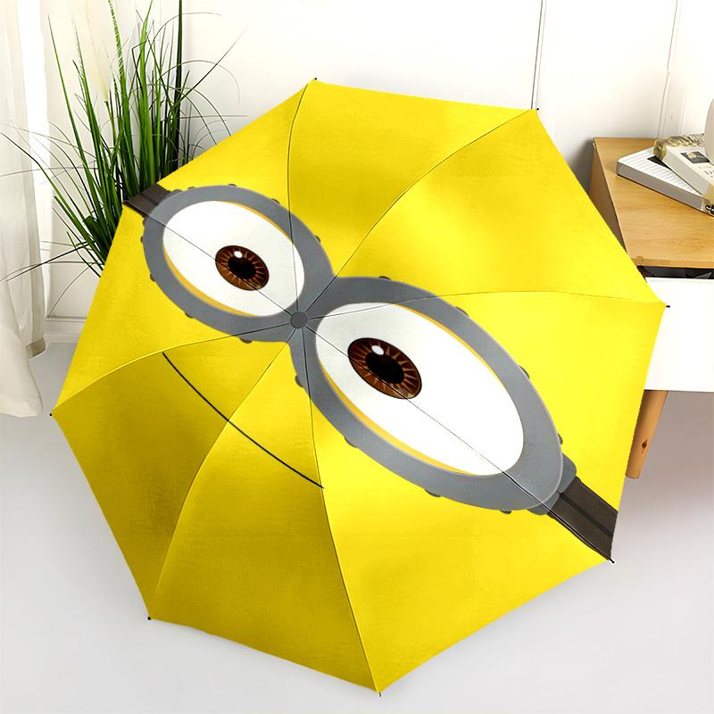 Minions Banana Chaos Folding Umbrella 8 Paraphenoid Bones Umbrella Three Folds Light Gift