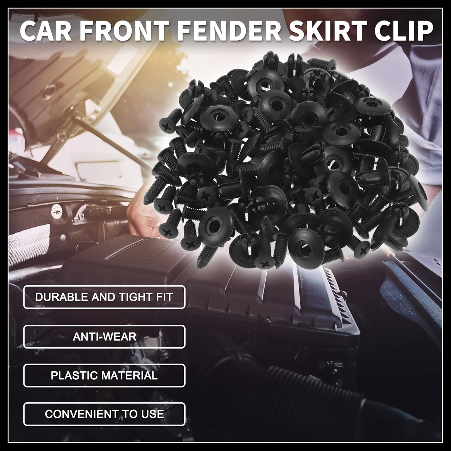 

Car Front Fender Skirt Clip for Kia Soul 1.6L 2.0L 2010-2019 Durable No.8659028000 | Bumper Push Type Plastic Retainer Rivets Black 50 Pcs Durable