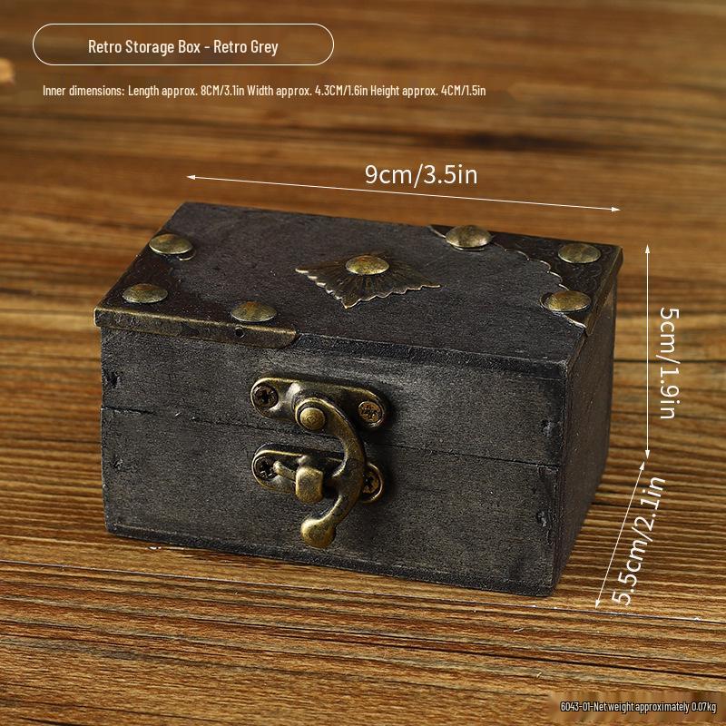 Retro Multi-Color Wooden Jewelry Box: Home Ornament & Escape Room Prop