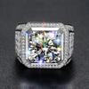 2026 Moissanite Group Inlaid with Diamonds Men's Ring Luxury Atmosphere Classic Gypsy Ring