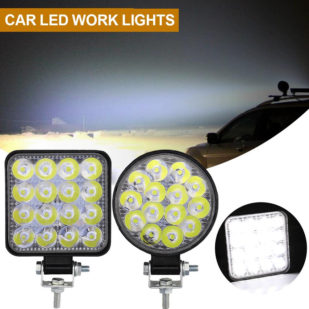 1Pcs LED Green Work Lights Waterproof 48W Spotlight Off Road Headlights 12V 24V 6000K Led Work Light For Tractor ATV UTV Tr A4C0