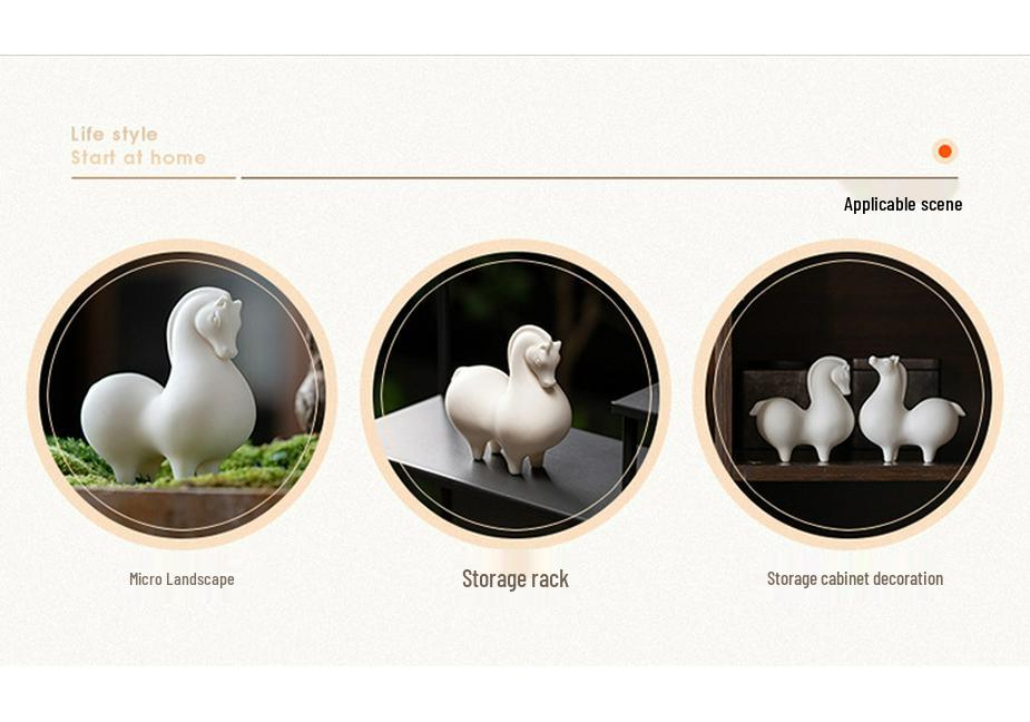 Little Tang Horse Ceramic Tea Pet Ornament - Zodiac Personality Tea Set Accessory for Decoration