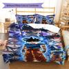 Son Goku Pattern Bedding,Quilt Set Quilt Cover Pillowcase Home Birthday Gift (1 * Duvet Cover + 2 * Pillowcase, Without Core)