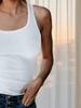 Rippen-Tanktop für Damen, ärmellos, U-Ausschnitt, figurbetontes Cami für Streetwear und zum Schichten