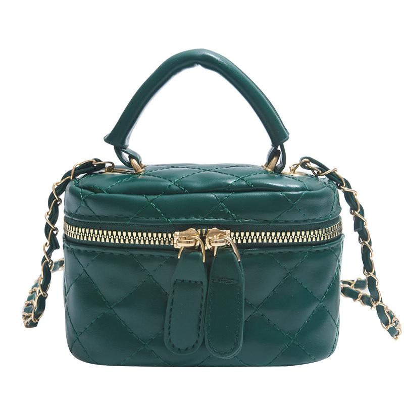 Textured Diamond Plaid Shoulder Bag Women's Bag 2025 New Chain Crossbody Bag Small Fragrance Style Fashion Box Bag Texture Retro