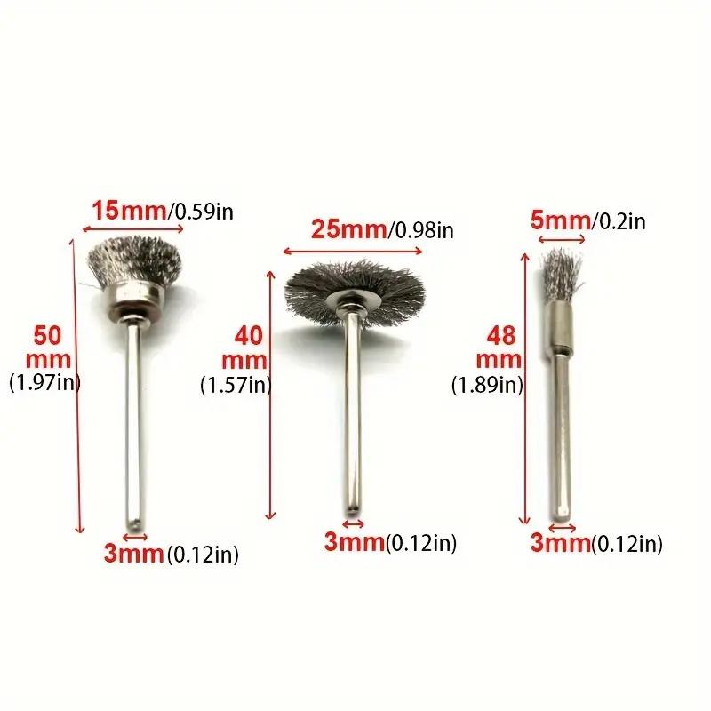 9/10pcs Steel Wire Brass Brush Rotary Tool Electric Dremel Drill Bit Polishing Grinding Wheel T-shaped Brush Accessories