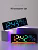 LED Color-Changing Wall Clock RGB Display, Multi-functional Alarm Clock, Large 6677R.