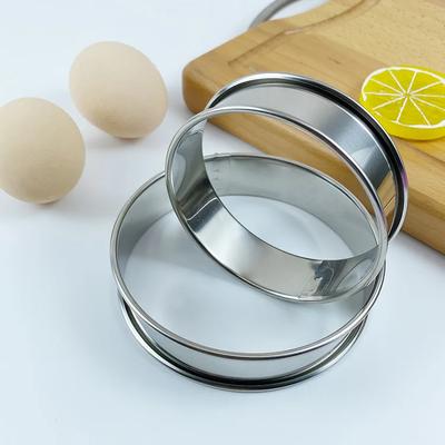 Mousse-Ring aus Edelstahl 304 mit doppelt gerollten Kanten, runde Plätzchenform, runde Chiffonkuchenform, Kuchen-Tarte-Auslösering