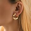 Vintage French Irregular Twisted Metal Stud Earrings For Women