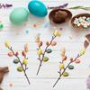 2PCS Easter Egg Tree Branch Artificial Easter Egg Twig Colorful Easter Egg Stem Easter Decoration Festival Party Home Vase Decor