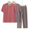 Stylish Summer Set: Short-Sleeve T-Shirt & Pants for Middle-Aged & Elderly Women