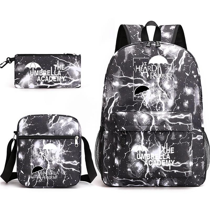 School Season Theumbrellaacademy School Bag 3-Piece Pencil Case + Shoulder Bag + Backpack