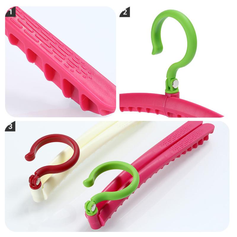 Dopamine Folding Clothes Hangers Anti-Slip Rotatable Clothes Drying Rack Space Saving Plastic Clothes Holders Travel