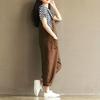 Calças Bolso Cor Sólida Design de Alças Macacões Largos para Reunião Familiar