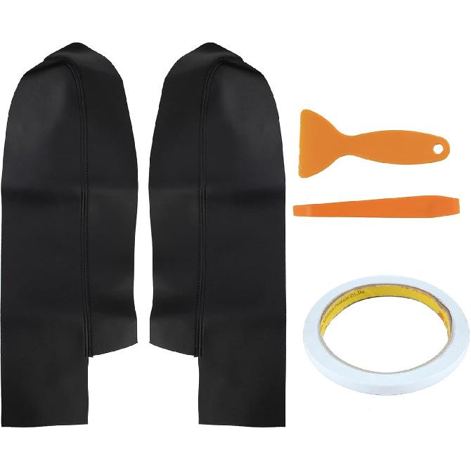 AUTOKAY 2pcs Leather Front Door Panels Armrest Cover Fits for Honda CR-V CRV 2007-2012