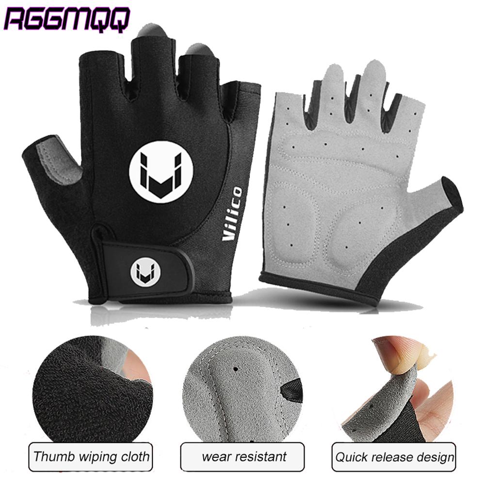 1Pair Cycling Gloves - Shock-Absorbing Anti-Slip Bike Gloves For Men Women,Breathable Half Finger Riding Gloves For Mtb Biking