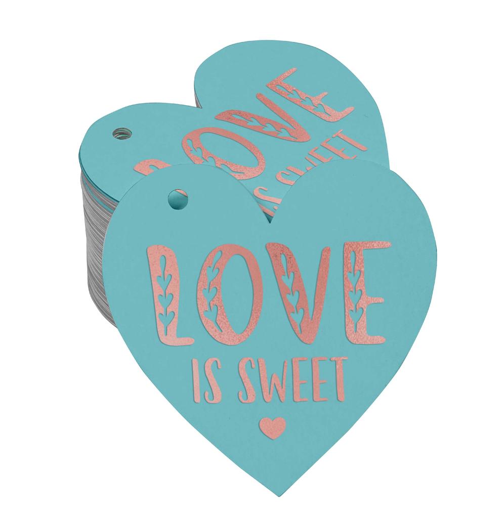 Inkdotpot 100 Pack Real Silver Foil Paper Tag Love Is Sweet Wedding Favor Hang