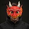 Comfortable Dragon Cosplay Mask 3D Cute Full Face Mask, Halloween Party Baby Lightweight Breathable Unique Costume Role Play with Realistic Scales And