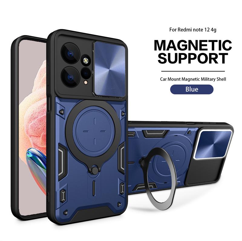 For Xiaomi Redmi Note 12 12S 4G Case Slide Camera Lens Protect Armor Phone Case For Redmi Note 12 Pro 12 Pro + Plus Back Cover