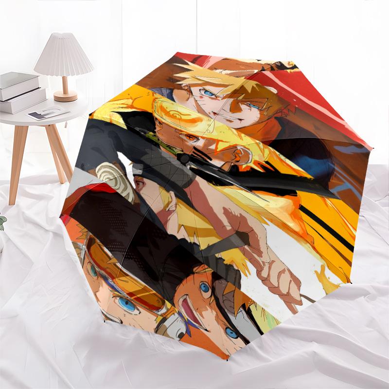 1 PC Automatic Folding Umbrella - Naruto Evolution Pattern Portable Foldable Design With 8 Ribs Christmas Birthday Gifts