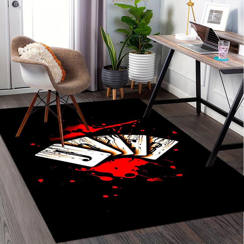 Playing Cards Office Carpet Chair Mat Large Size, Non Slip Desk Pad for Home Decor, Office Flooring Gift, Suitable for Bedroom, Living Room