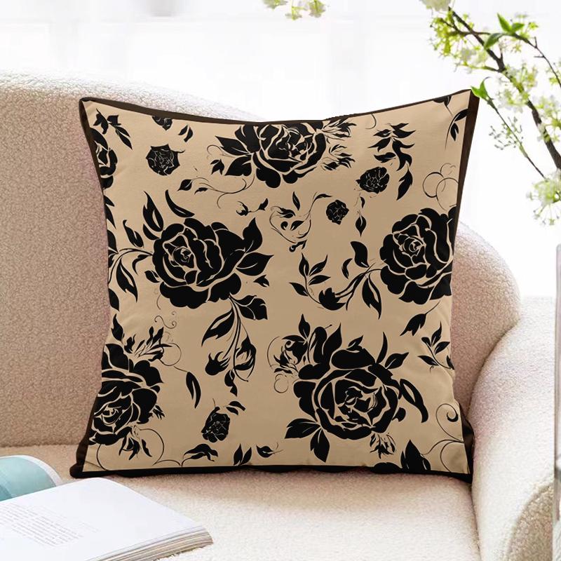 American Retro Pillow Cover Sofa Living Room Cushion Cover Office Waist Pillow Bedside Square Pillowcase Removable and Washable