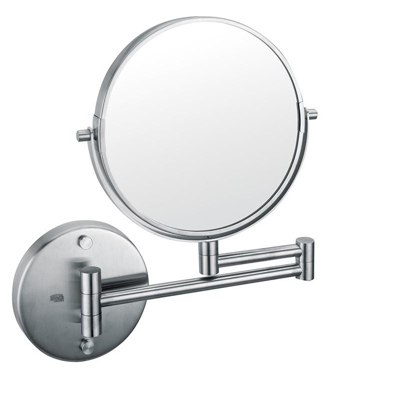 LED Wall-Mounted Telescopic Stainless Steel Makeup Mirror - Double-Sided, High-Definition, Magnifying for Bathrooms