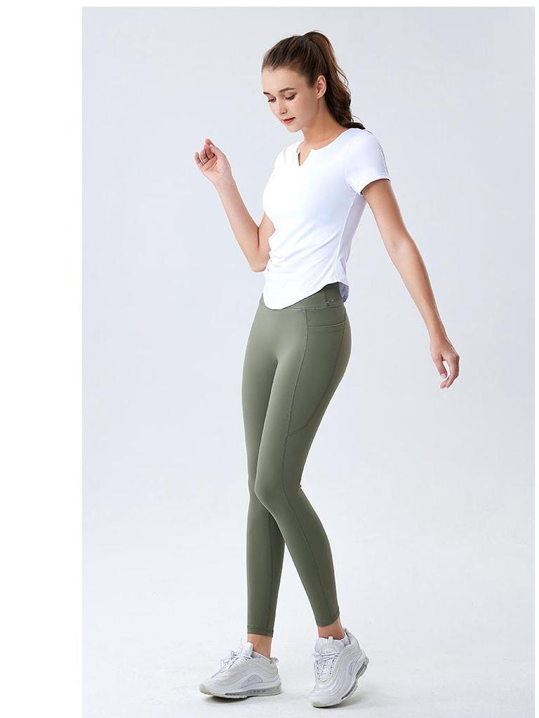 Women's Slim Fit Quick-Dry V-Neck Short Sleeve Sports T-Shirt for Running, Yoga, and Fitness