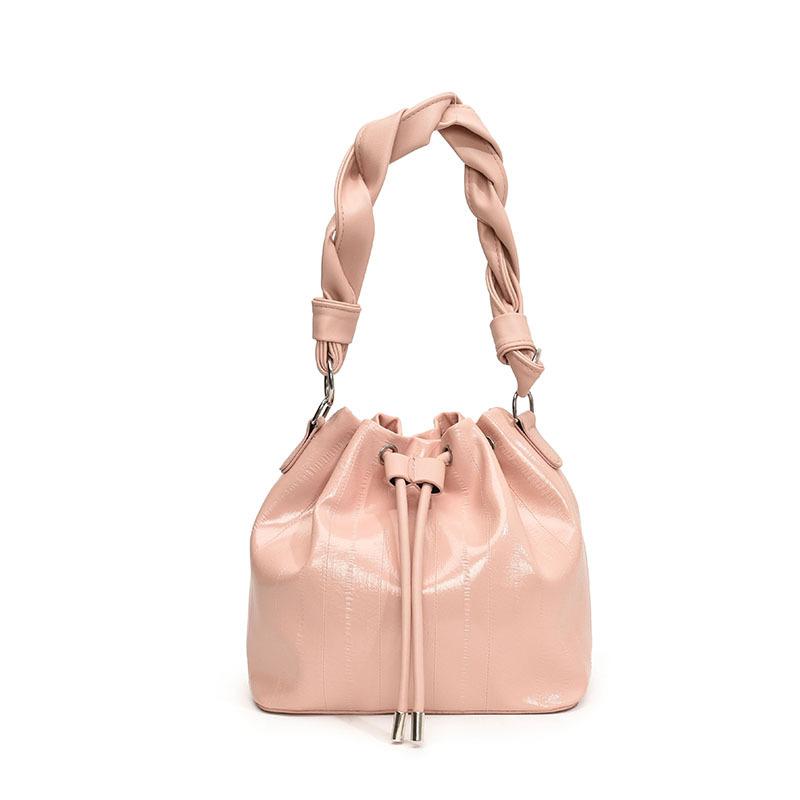 Pu Bucket Bag, Fashion Shoulder Bag, Simple Texture, Handbag, Niche Versatile, Study Shoulder Bag, Commuter Bag