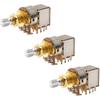Gold Guitar Bass Push Pull Potentionmeter, B500k with Control Pot Potentiometer, Volume Tone Shaft Switch Pots (Pack of 3)
