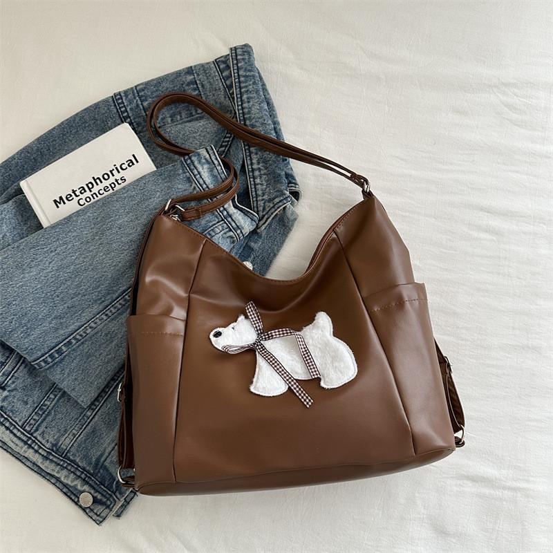 Stylish Large Capacity Fashionable Tote Bag For Daily Use With Cute Dog Cartoon Design