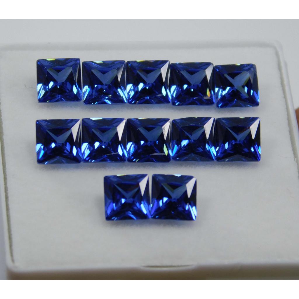 7x5 mm Natural 12 PCS Loose Gemstone CERTIFIED Rare Blue Sapphire Square Cut MULTTIQ135