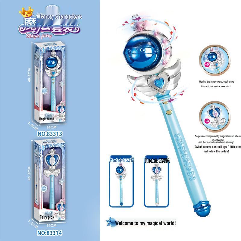 LED Light-Up Fairy Princess Wand with Music - Magical Toy for Girls