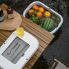 Multifunctional Folding Picnic Bucket With Lid Portable Camping Table Outdoor Travel Food Fruit Water Storage Container