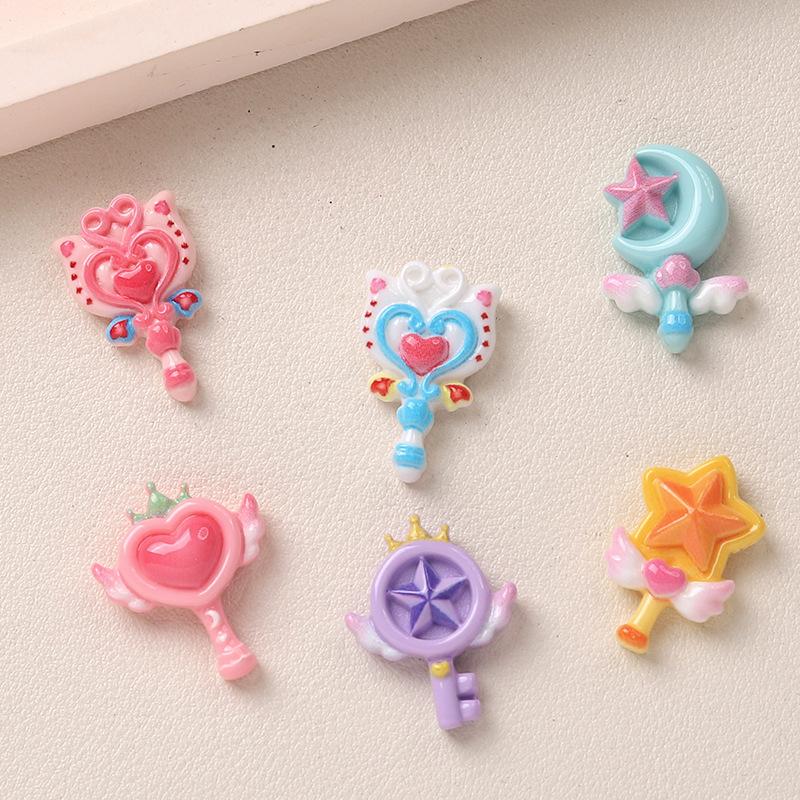 10 Pcs New Mini Kawaii Cartoon Small Magic Wand Series Resin Scrapbook Diy Miniature Ornament Accessories A21