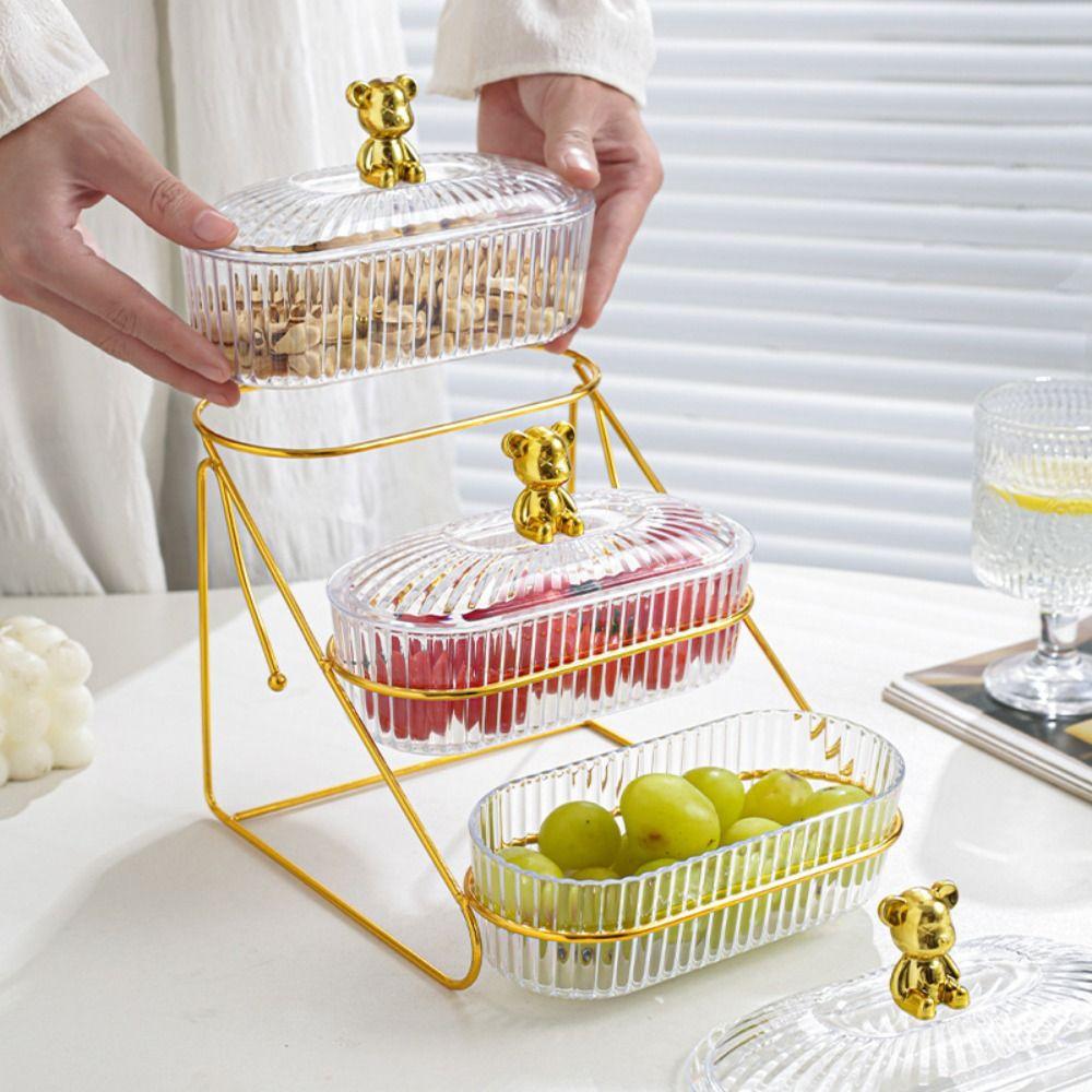 With Lid Fruit Tray Transparent Storage Can Kitchen Supplies Snack Storage Box  Candy
