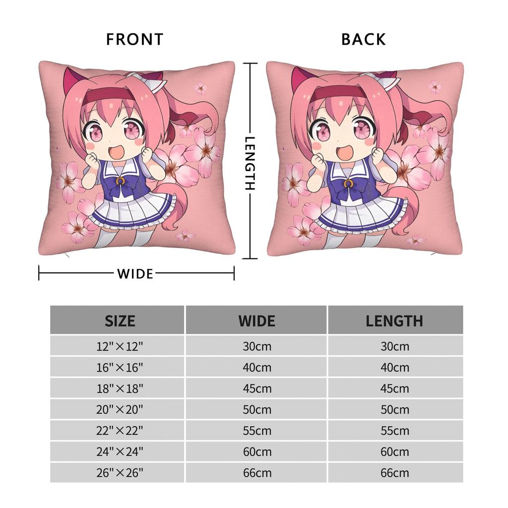 Haru Urara Chibi Pillow Case Umamusume Comfy Pillow Cover Vintage Cushion Cover For Office Car Home Decor