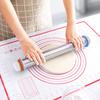 Adjustable Rolling Pin Removable Ring Dough Mat Dough Roller Stainless SteelSilicone Kneading Mat Non-Stick Silicone
