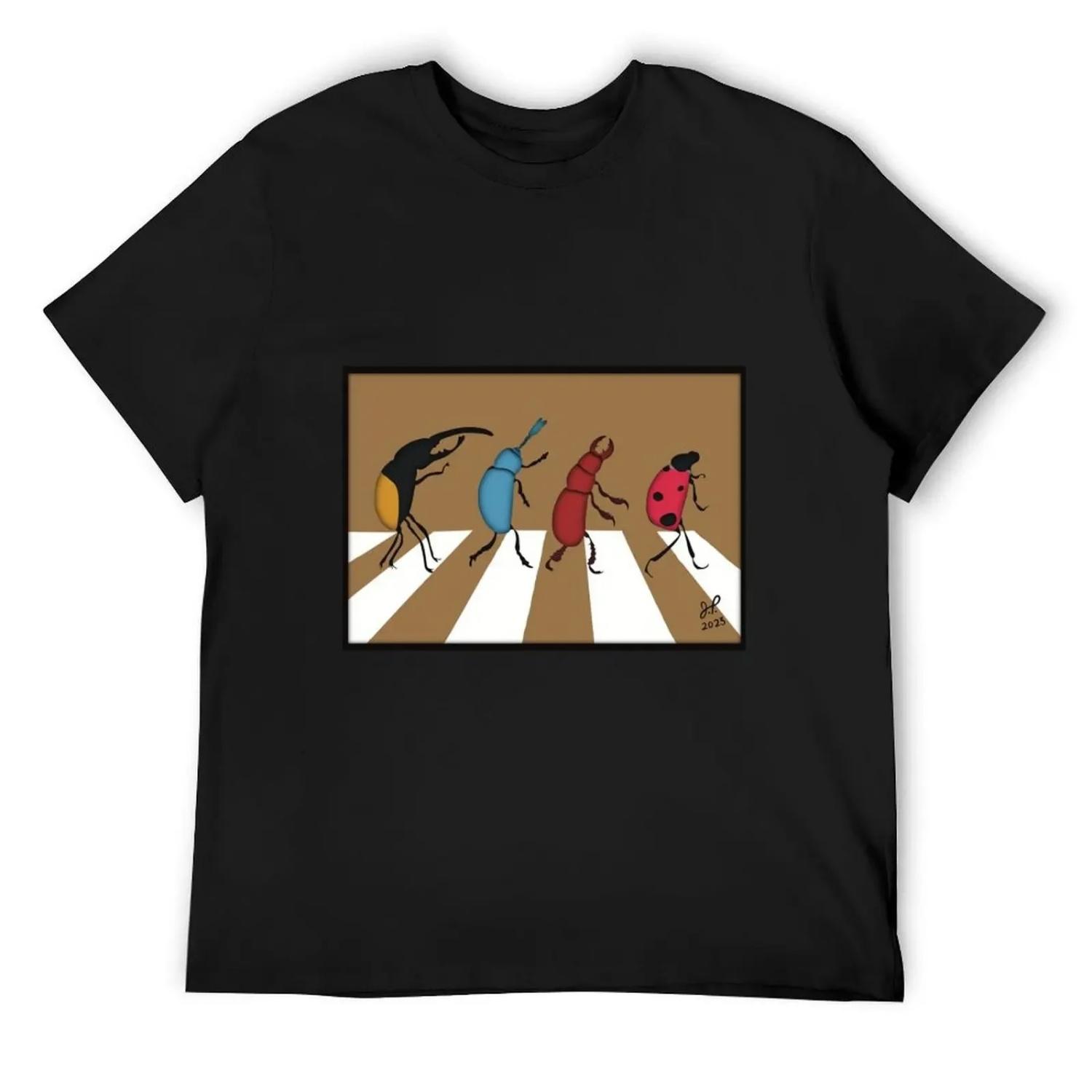 

The Beetles - Minimalistic Paper Craft Digital Art T-Shirt Blouse anime quick drying t shirts for men pack XXXXXL чорний