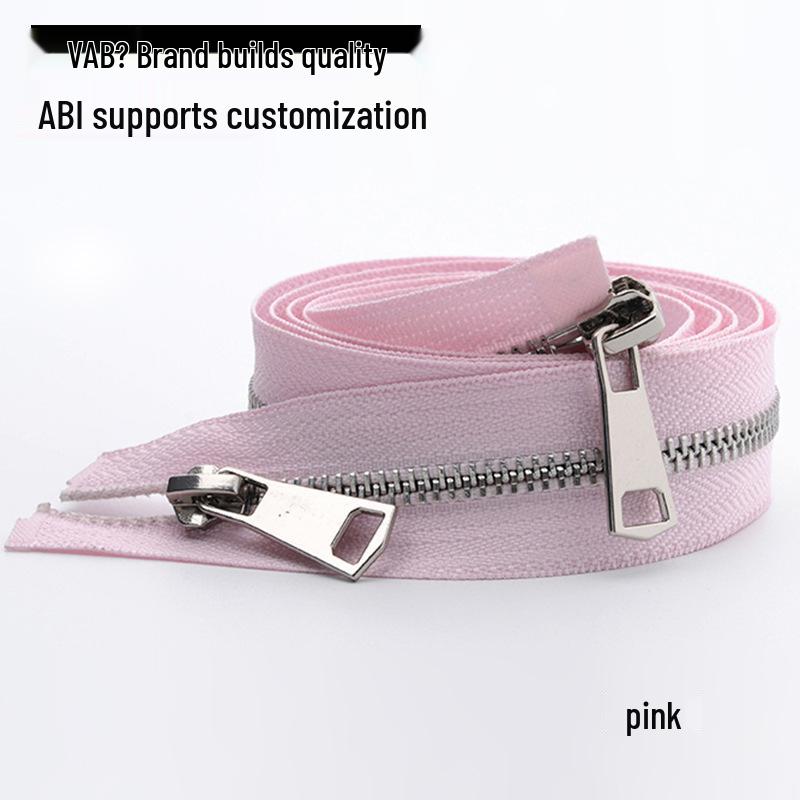 No. 5 Double Open End Metal Zipper for Down Jackets with Plastic Teeth and Sun Protection