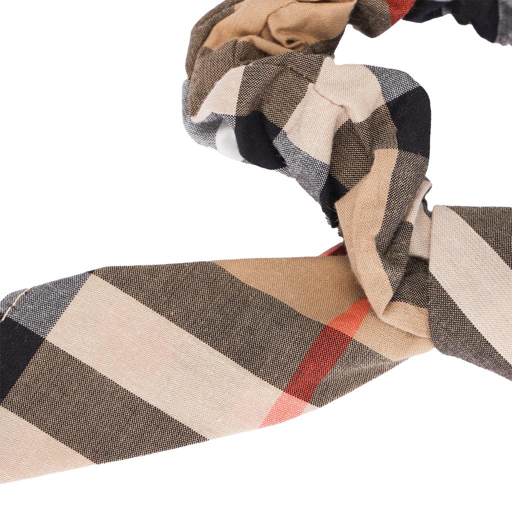 Burberry Striped Pattern Cotton Hair Tie Kids Accessories Brown 81004621
