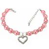 Hund Liebe Herz Anhänger Faux Perlen Kragen Halskette Strass Pet Welpen Schmuck